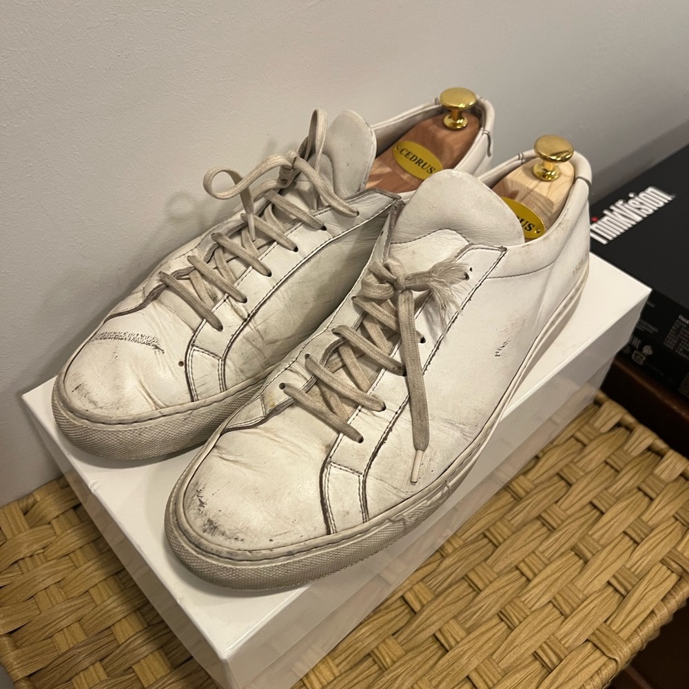 White Size 11 / 44 UK common project Achilles low top sneakers with original box